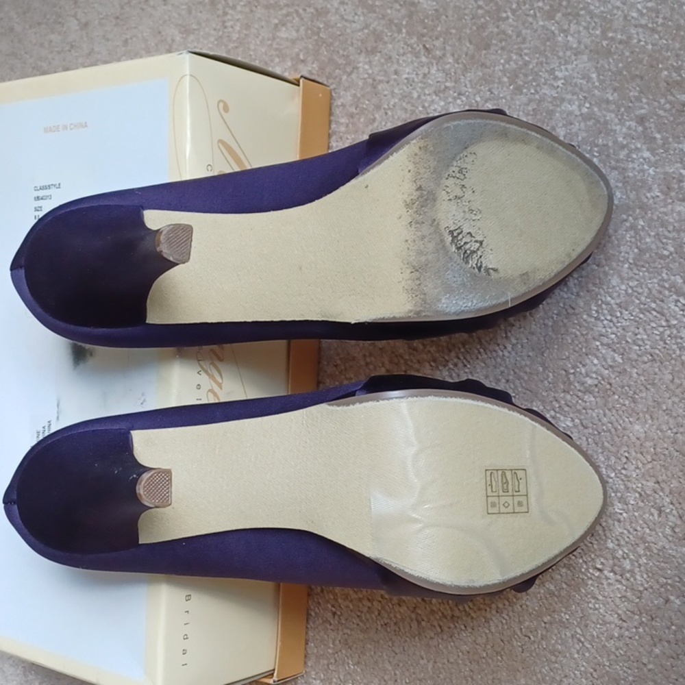 WS23- Women 4" Satin Purple Heels - sz 9.5 & sz 10 - Picture 5 of 8